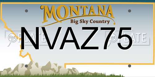 NVAZ75 Montana License Plate
