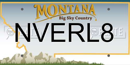 NVERL8 Montana License Plate
