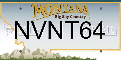 NVNT64 Montana License Plate