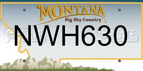 NWH630 Montana License Plate
