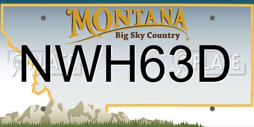NWH63D Montana License Plate
