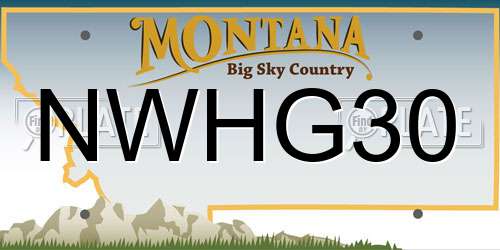 NWHG30 Montana License Plate