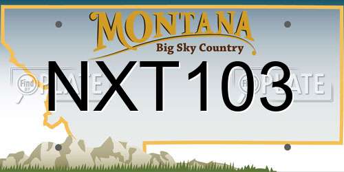 NXT103 Montana License Plate