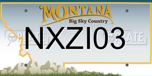 NXZI03 Montana License Plate