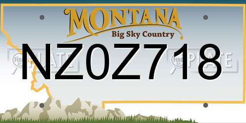 NZ0Z718 Montana License Plate