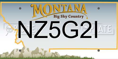 NZ5G2I Montana License Plate