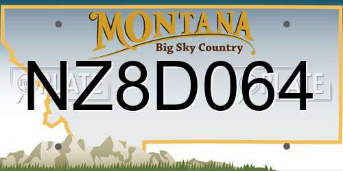 NZ8D064 Montana License Plate