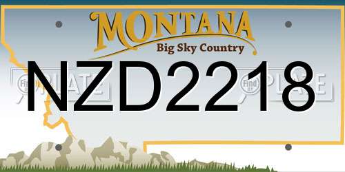 NZD2218 Montana License Plate