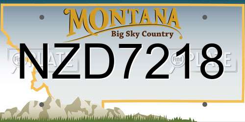 NZD7218 Montana License Plate