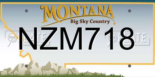 NZM718 Montana License Plate