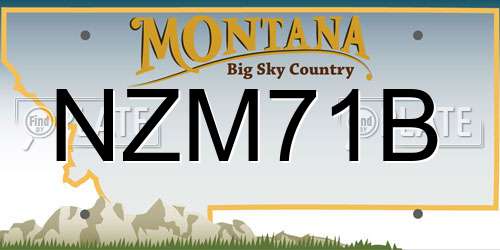 NZM71B Montana License Plate