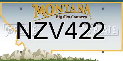 NZV422 Montana License Plate