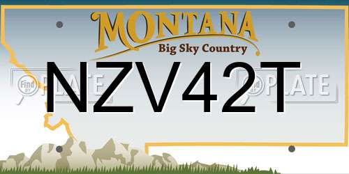 NZV42T Montana License Plate