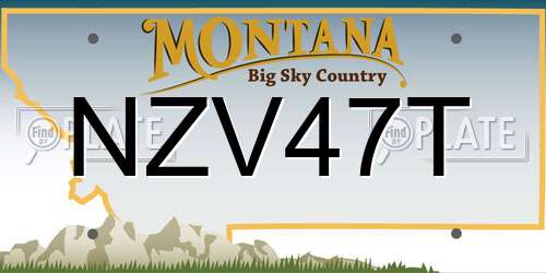 NZV47T Montana License Plate