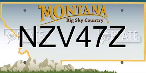NZV47Z Montana License Plate