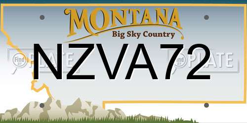 NZVA72 Montana License Plate