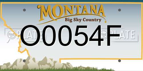 O0054F Montana License Plate
