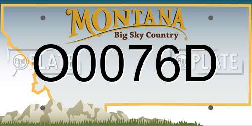 O0076D Montana License Plate