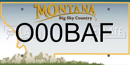 O00BAF Montana License Plate