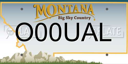 O00UAL Montana License Plate