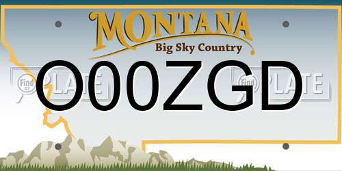 O00ZGD Montana License Plate