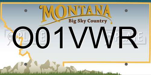 O01VWR Montana License Plate