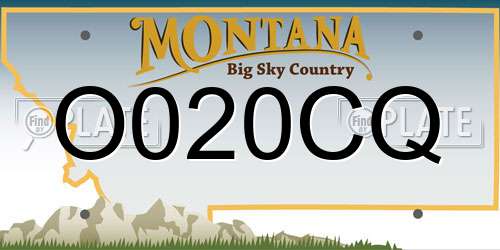 O020CQ Montana License Plate