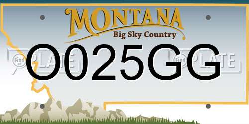 O025GG Montana License Plate