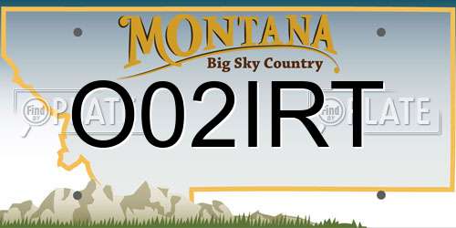 O02IRT Montana License Plate
