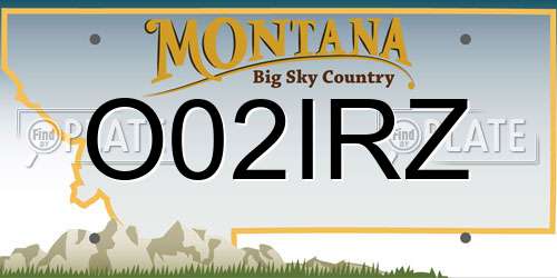 O02IRZ Montana License Plate