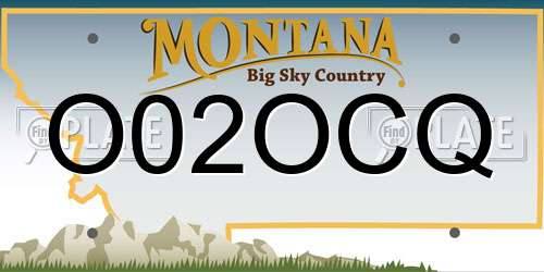 O02OCQ Montana License Plate