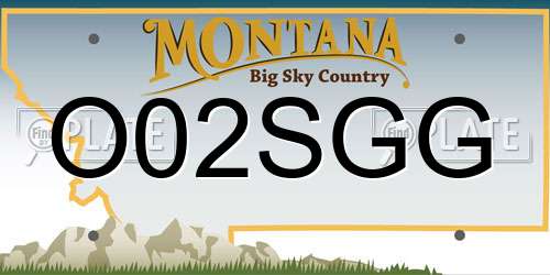 O02SGG Montana License Plate