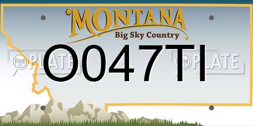 O047TI Montana License Plate