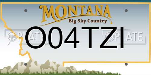 O04TZI Montana License Plate