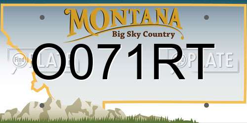 O071RT Montana License Plate