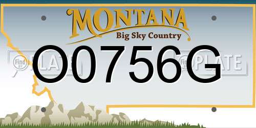 O0756G Montana License Plate