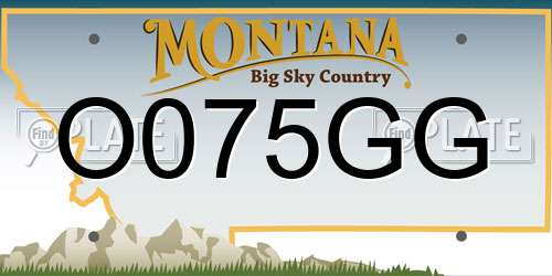 O075GG Montana License Plate