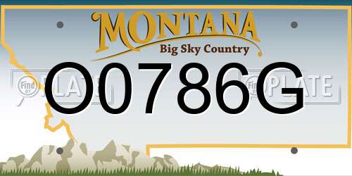 O0786G Montana License Plate