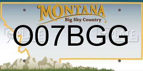 O07BGG Montana License Plate