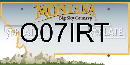 O07IRT Montana License Plate
