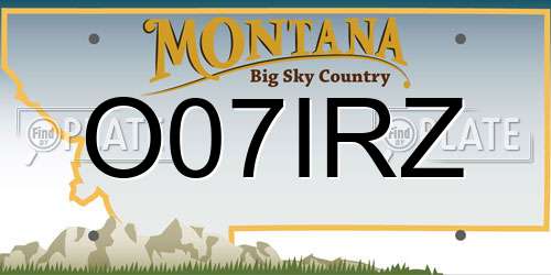 O07IRZ Montana License Plate
