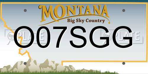 O07SGG Montana License Plate