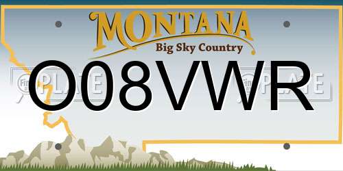 O08VWR Montana License Plate
