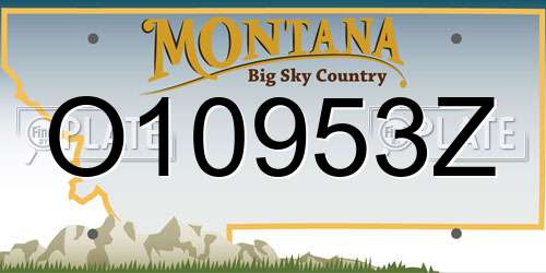 O10953Z Montana License Plate
