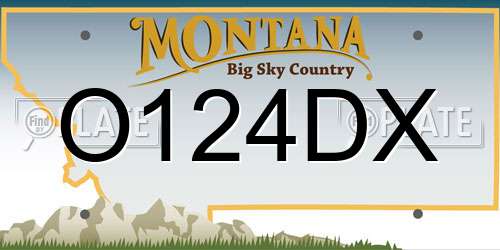 O124DX Montana License Plate