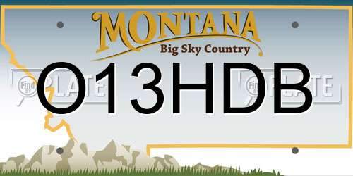 O13HDB Montana License Plate