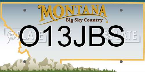 O13JBS Montana License Plate