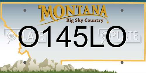 O145LO Montana License Plate