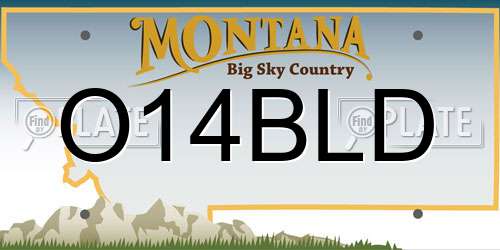 O14BLD Montana License Plate