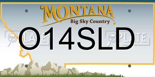 O14SLD Montana License Plate